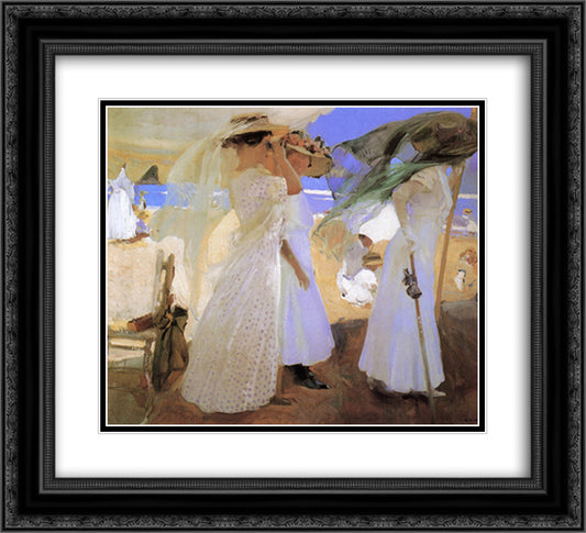 Beneath the Canopy 22x20 Black Ornate Wood Framed Art Print Poster with Double Matting by Sorolla, Joaquin