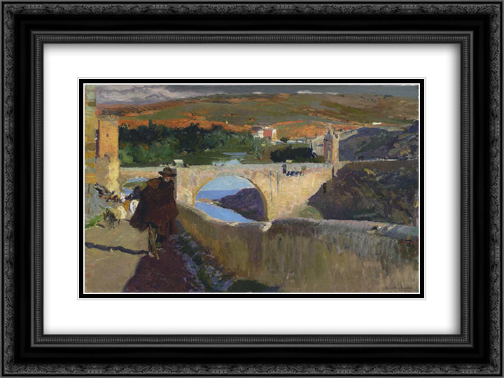 Blind Man of Toledo 24x18 Black Ornate Wood Framed Art Print Poster with Double Matting by Sorolla, Joaquin