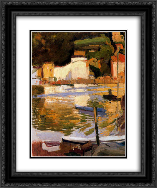 Excerpts 20x24 Black Ornate Wood Framed Art Print Poster with Double Matting by Sorolla, Joaquin