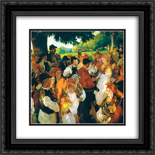 Galician party 20x20 Black Ornate Wood Framed Art Print Poster with Double Matting by Sorolla, Joaquin