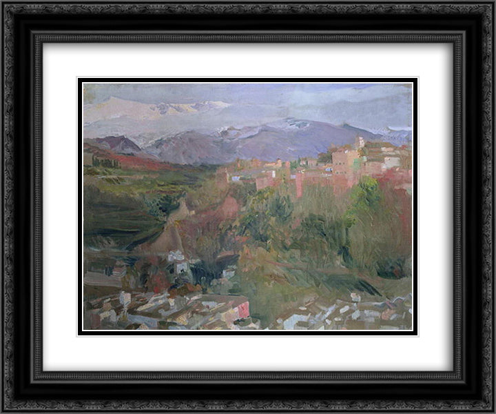 Granada 24x20 Black Ornate Wood Framed Art Print Poster with Double Matting by Sorolla, Joaquin