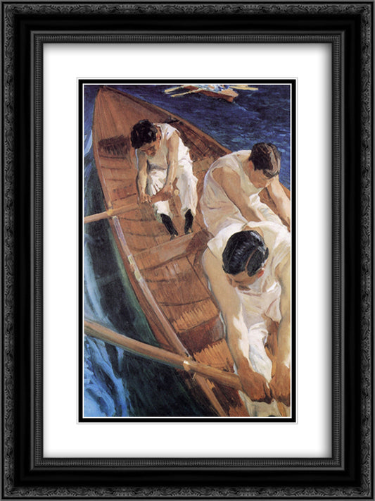 In the Racing Shell 18x24 Black Ornate Wood Framed Art Print Poster with Double Matting by Sorolla, Joaquin