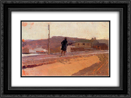 Landscape with Figure 24x18 Black Ornate Wood Framed Art Print Poster with Double Matting by Sorolla, Joaquin