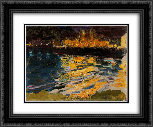 New York 24x20 Black Ornate Wood Framed Art Print Poster with Double Matting by Sorolla, Joaquin