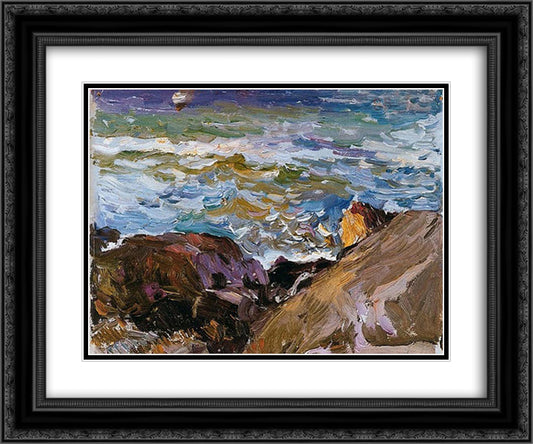 Sea at Ibiza 24x20 Black Ornate Wood Framed Art Print Poster with Double Matting by Sorolla, Joaquin