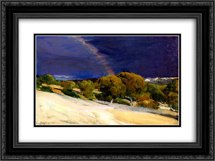 The Rainbow 24x18 Black Ornate Wood Framed Art Print Poster with Double Matting by Sorolla, Joaquin