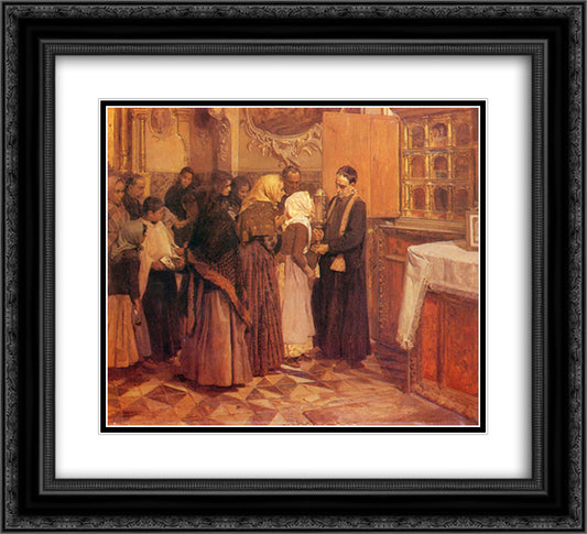 The Relic 22x20 Black Ornate Wood Framed Art Print Poster with Double Matting by Sorolla, Joaquin