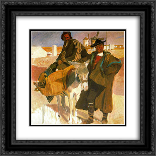 Types of La Mancha 20x20 Black Ornate Wood Framed Art Print Poster with Double Matting by Sorolla, Joaquin