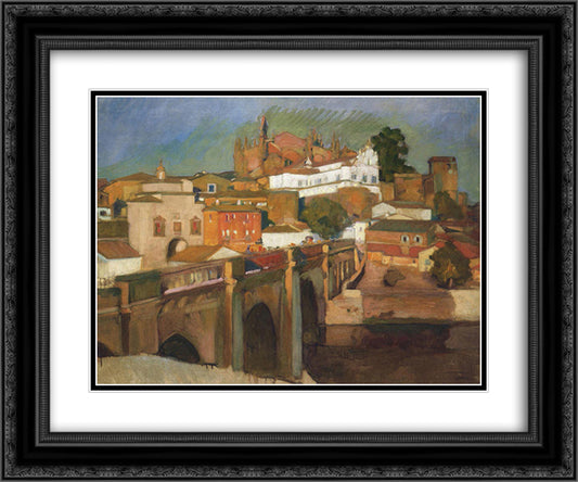 View of Plascencia 24x20 Black Ornate Wood Framed Art Print Poster with Double Matting by Sorolla, Joaquin