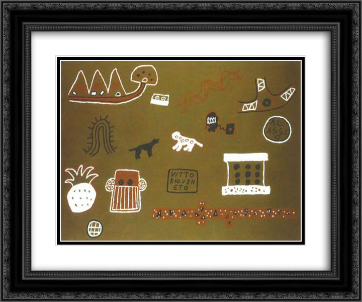 Alassio - Nice 24x20 Black Ornate Wood Framed Art Print Poster with Double Matting by Rodrigo, Joaquim