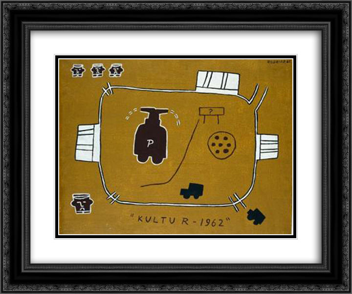 Kultur 24x20 Black Ornate Wood Framed Art Print Poster with Double Matting by Rodrigo, Joaquim