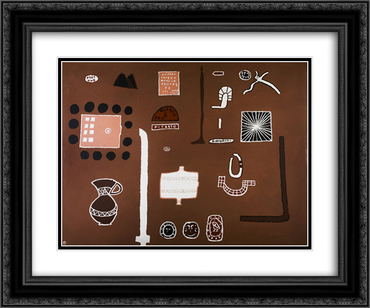 Vallauris - Perthus 24x20 Black Ornate Wood Framed Art Print Poster with Double Matting by Rodrigo, Joaquim