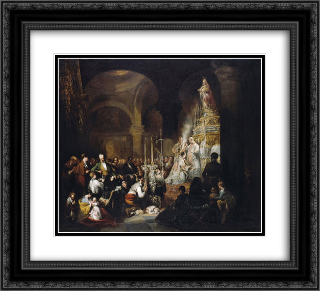 Misa mayor en una iglesia andaluza 22x20 Black Ornate Wood Framed Art Print Poster with Double Matting by Fernandez Cruzado, Joaquin Manuel