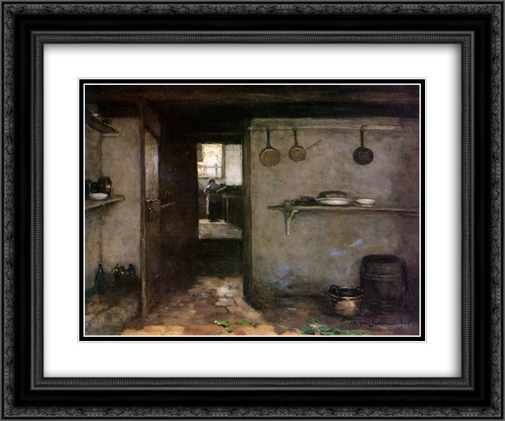 Cellar interior 24x20 Black Ornate Wood Framed Art Print Poster with Double Matting by Weissenbruch, Johan Hendrik