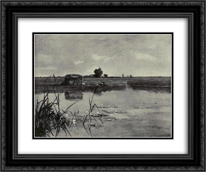 Dutch Art in the Nineteenth Century 24x20 Black Ornate Wood Framed Art Print Poster with Double Matting by Weissenbruch, Johan Hendrik