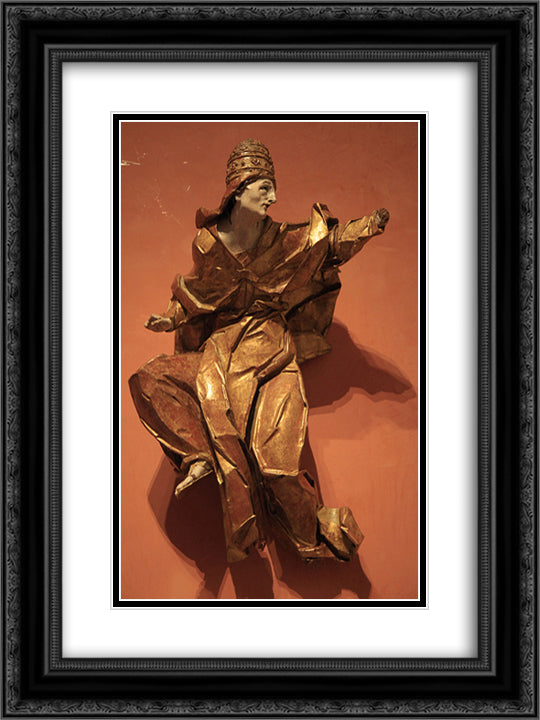 Figure of the bishop (Allegory of Catholicism) 18x24 Black Ornate Wood Framed Art Print Poster with Double Matting by Pinzel, Johann Georg