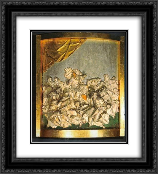 Jesus Christ with apostles 20x22 Black Ornate Wood Framed Art Print Poster with Double Matting by Pinzel, Johann Georg
