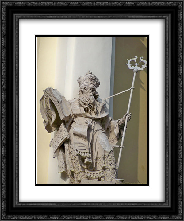 Saint Athanasius 20x24 Black Ornate Wood Framed Art Print Poster with Double Matting by Pinzel, Johann Georg