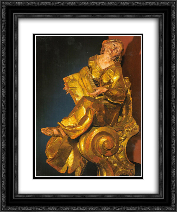 Seated female figure (Allegory of Judaism) 20x24 Black Ornate Wood Framed Art Print Poster with Double Matting by Pinzel, Johann Georg