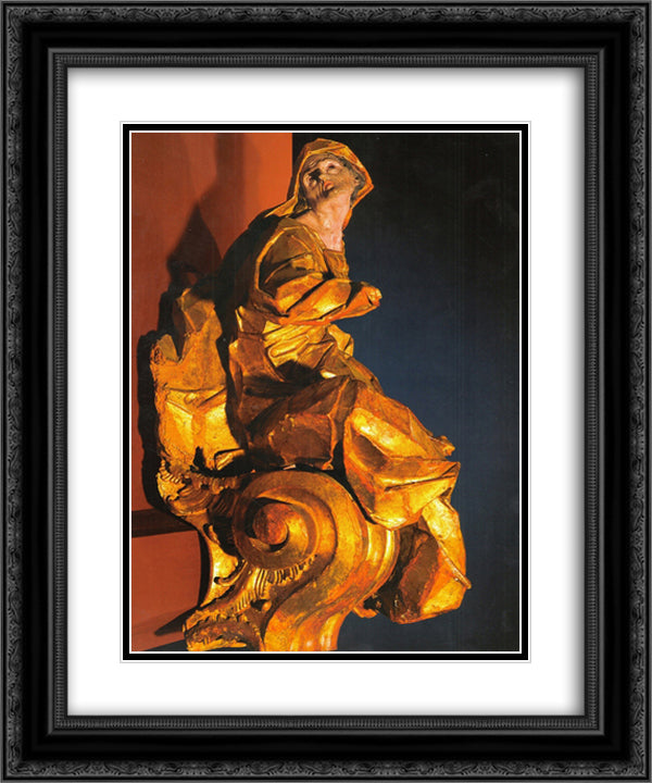 Seated female figure (Allegory of Orthodoxy) 20x24 Black Ornate Wood Framed Art Print Poster with Double Matting by Pinzel, Johann Georg