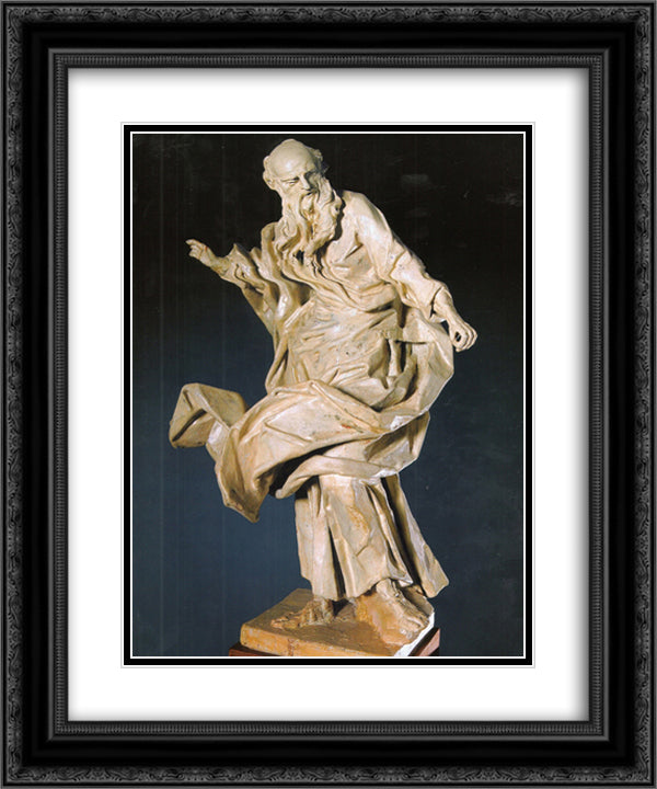 St. Joachim 20x24 Black Ornate Wood Framed Art Print Poster with Double Matting by Pinzel, Johann Georg