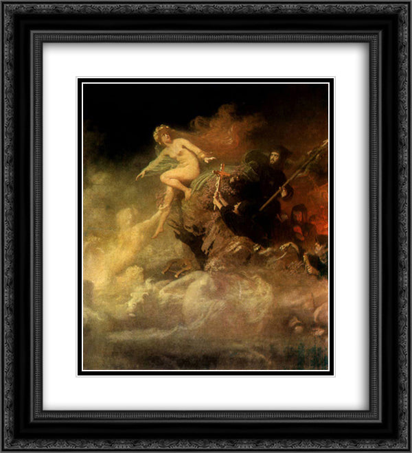 Monks Curse Lorelei 20x22 Black Ornate Wood Framed Art Print Poster with Double Matting by Koler, Johann