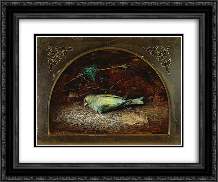 A Dead Linnet 24x20 Black Ornate Wood Framed Art Print Poster with Double Matting by Grimshaw, John Atkinson