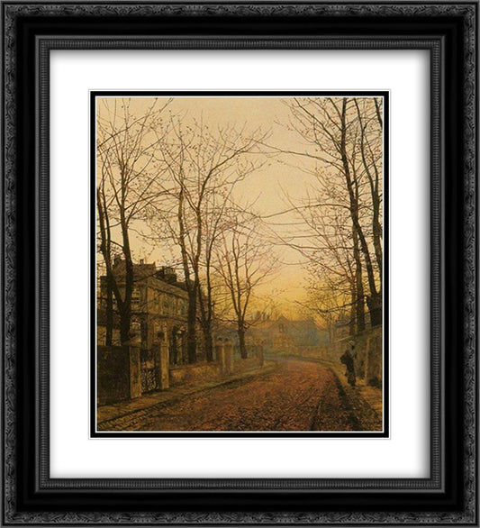 An Autumn Idyll 20x22 Black Ornate Wood Framed Art Print Poster with Double Matting by Grimshaw, John Atkinson