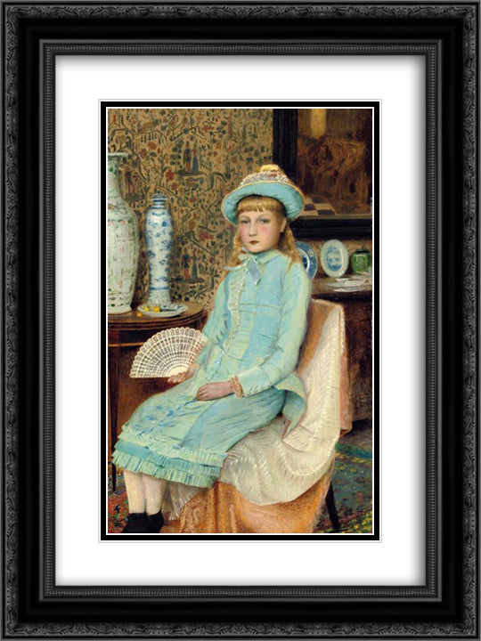 Blue Belle 18x24 Black Ornate Wood Framed Art Print Poster with Double Matting by Grimshaw, John Atkinson