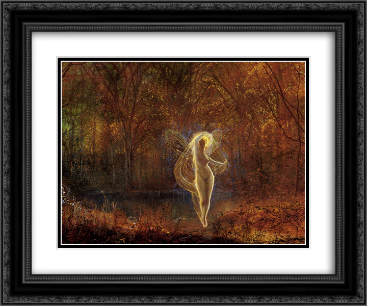 Dame Autumn has a mournful face 24x20 Black Ornate Wood Framed Art Print Poster with Double Matting by Grimshaw, John Atkinson