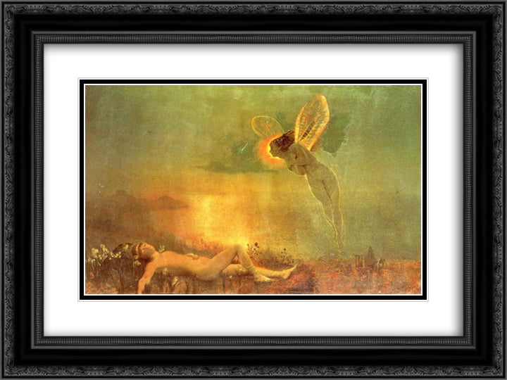 Endymion on Mount Latmus 24x18 Black Ornate Wood Framed Art Print Poster with Double Matting by Grimshaw, John Atkinson