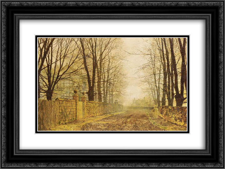 Golden Eve 24x18 Black Ornate Wood Framed Art Print Poster with Double Matting by Grimshaw, John Atkinson