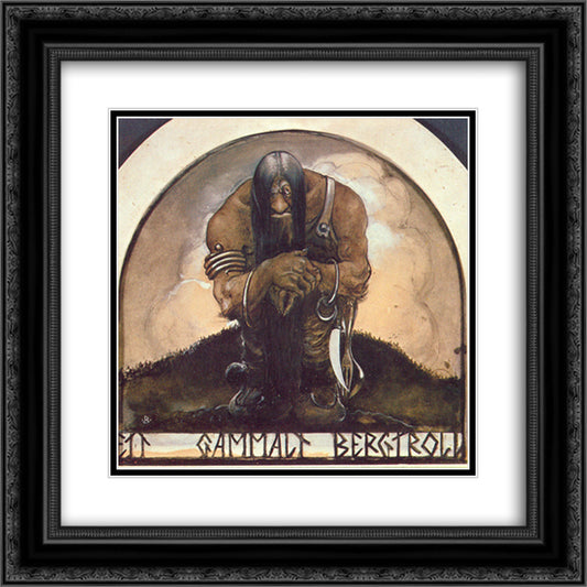 An old mountain troll 20x20 Black Ornate Wood Framed Art Print Poster with Double Matting by Bauer, John