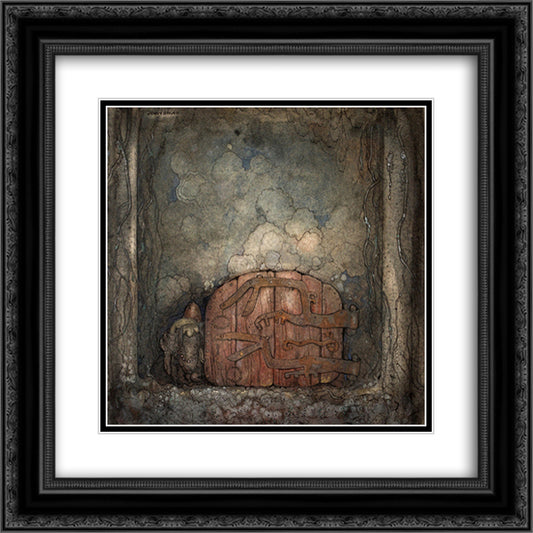 Bergaporten 20x20 Black Ornate Wood Framed Art Print Poster with Double Matting by Bauer, John