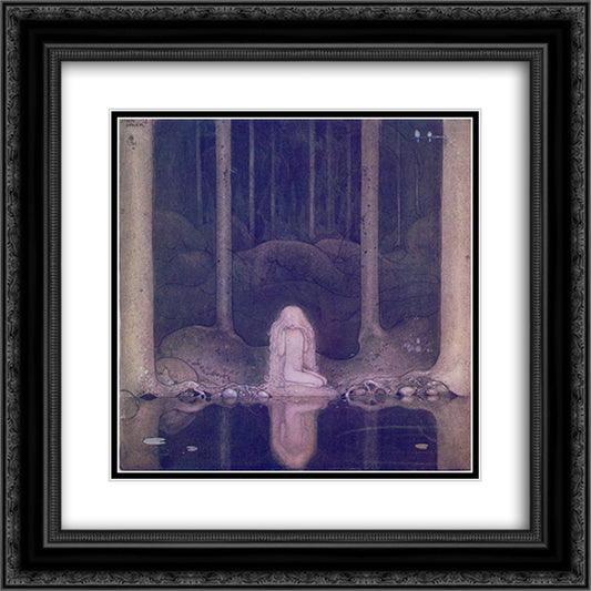 Bland tomtar och troll 20x20 Black Ornate Wood Framed Art Print Poster with Double Matting by Bauer, John