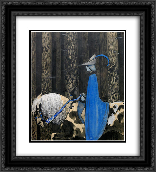 Da och da tog tomten tag i tyglarna 20x22 Black Ornate Wood Framed Art Print Poster with Double Matting by Bauer, John