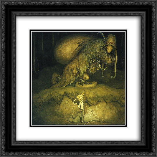 Good evening, old man! the boy greeted 20x20 Black Ornate Wood Framed Art Print Poster with Double Matting by Bauer, John