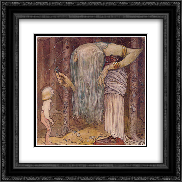 Here is a piece of a troll herb which nobody else but me can find 20x20 Black Ornate Wood Framed Art Print Poster with Double Matting by Bauer, John