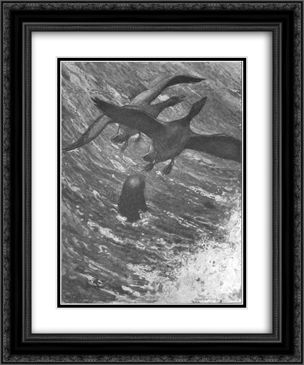 I fara for salar 20x24 Black Ornate Wood Framed Art Print Poster with Double Matting by Bauer, John
