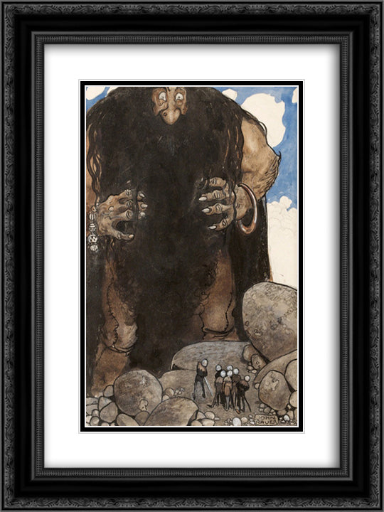 Stormjatten jordskakaren 18x24 Black Ornate Wood Framed Art Print Poster with Double Matting by Bauer, John