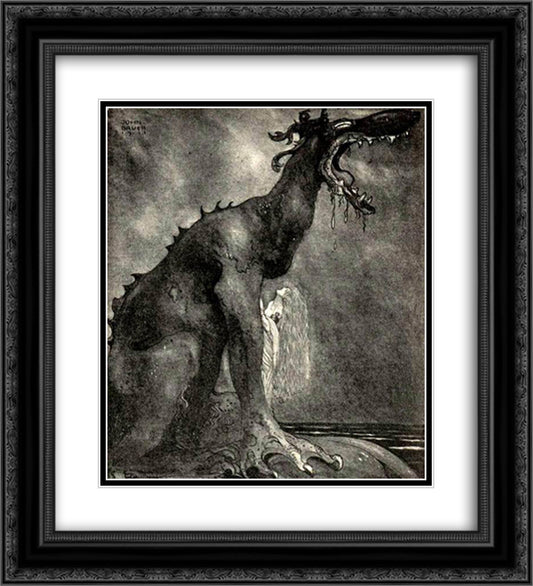 Svipdag transformed 20x22 Black Ornate Wood Framed Art Print Poster with Double Matting by Bauer, John