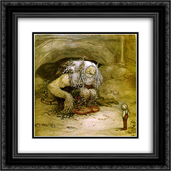 The boy who was never afraid 20x20 Black Ornate Wood Framed Art Print Poster with Double Matting by Bauer, John