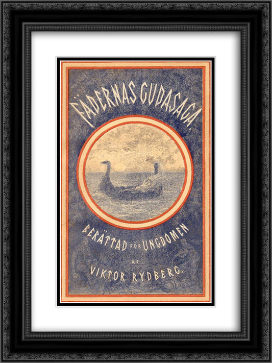 The cover 18x24 Black Ornate Wood Framed Art Print Poster with Double Matting by Bauer, John