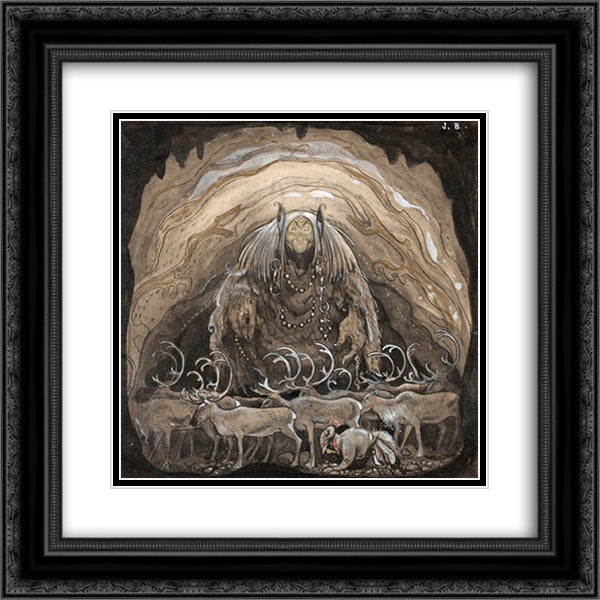The Man Who Walked Among Gnom 20x20 Black Ornate Wood Framed Art Print Poster with Double Matting by Bauer, John