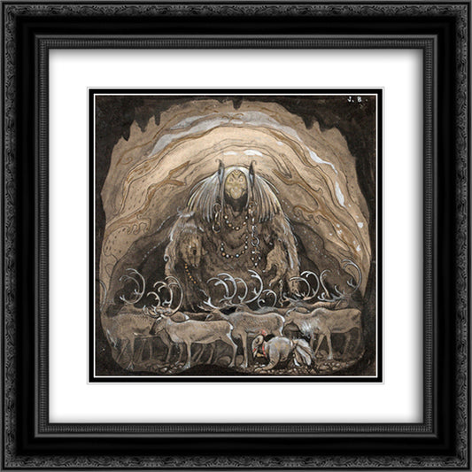 The Man Who Walked Among Gnom 20x20 Black Ornate Wood Framed Art Print Poster with Double Matting by Bauer, John