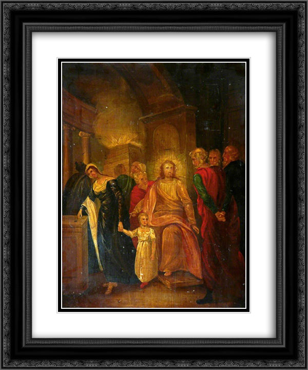 Justice (Christ and the Elders in the Temple) 20x24 Black Ornate Wood Framed Art Print Poster with Double Matting by Bradley, John