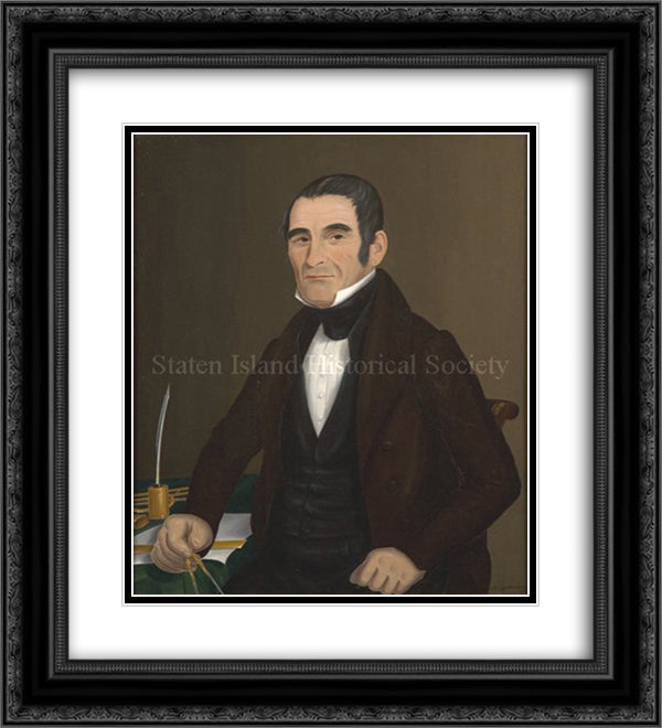 Portrait of John Totten 20x22 Black Ornate Wood Framed Art Print Poster with Double Matting by Bradley, John