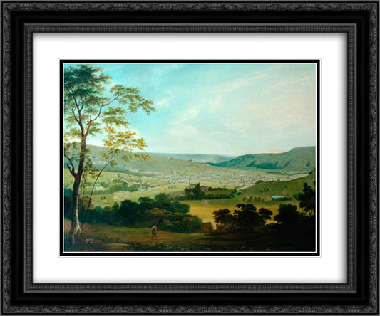 View of Keighley 24x20 Black Ornate Wood Framed Art Print Poster with Double Matting by Bradley, John