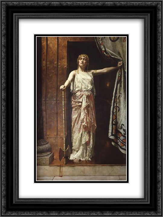 Clytemnestra 18x24 Black Ornate Wood Framed Art Print Poster with Double Matting by Collier, John