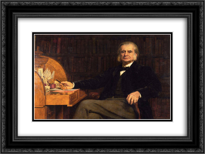 Portrait of Professor Huxley 24x18 Black Ornate Wood Framed Art Print Poster with Double Matting by Collier, John